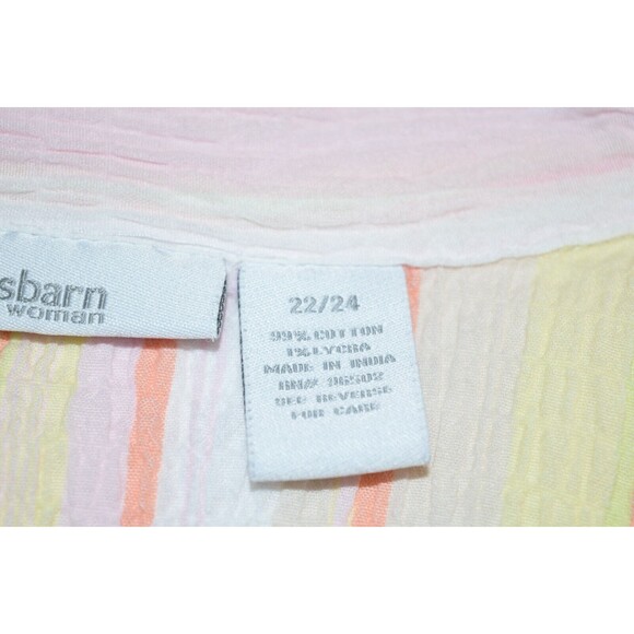 Dress Barn Woman's Summer seersucker short sleeve top 22/24 Peach stretch Plus - Picture 6 of 6